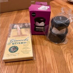 Gracula Garlic Crusher & Wood Gnocchi Board Made in Italy NIB NEW